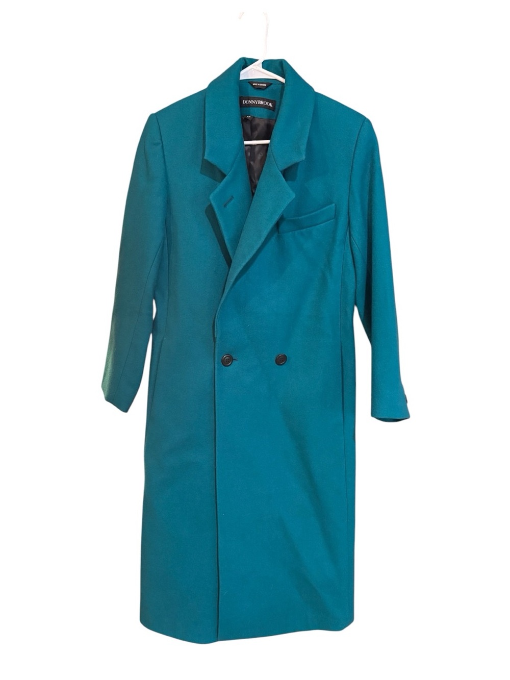 Donny Brook Teal Double-Breasted Women’s Wool Overcoat